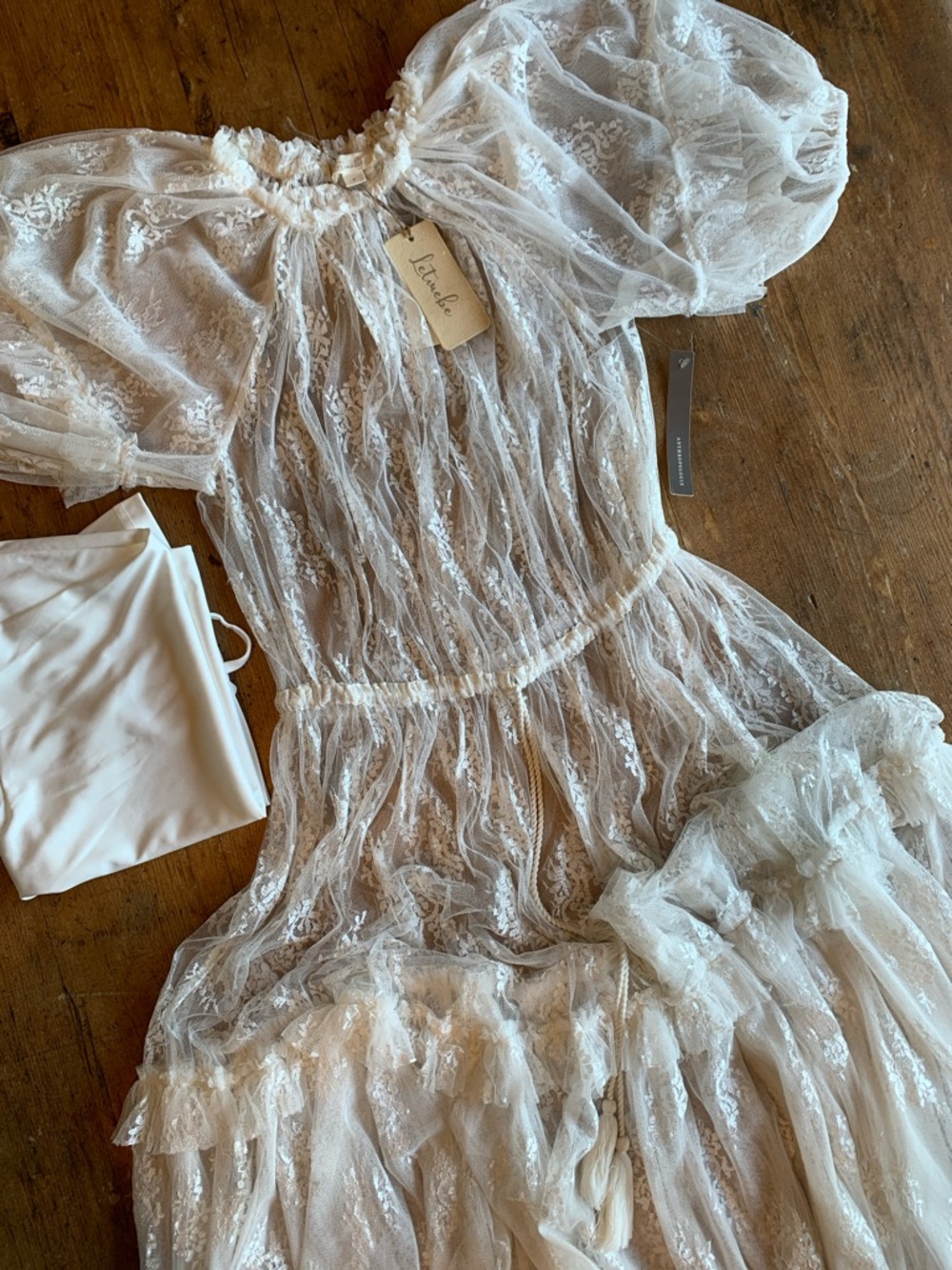 Anthropologie Let Me Be  Ivory Lace Maxi Dress - Picture 5 of 16